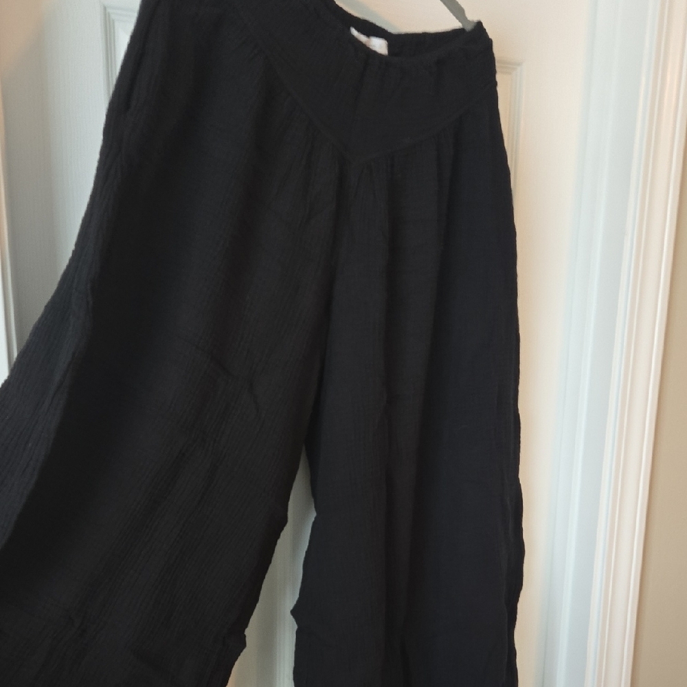 Ces Femme Black Wide-Leg Flowing Pants - Picture 3 of 6